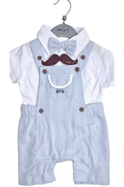 Little Gent Set 2 Piese: Body Camasa+Salopeta