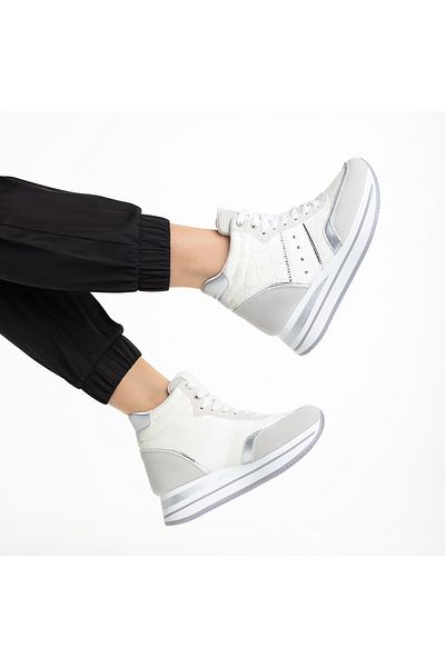 Kalapod Women's white sports shoes made of organic leather Rakayla