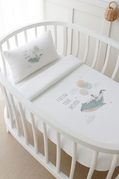 Tuğba Kuğu Pike Set - Little Baby - Blue Dreams - 80 X 120 cm