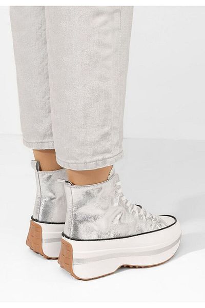 B T Shoes Tenisi cu platformă Francene argintii