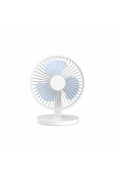OEM Ventilator pentru birou, 3 viteze, incarcare USB-C, baterie 2000mAh, portabil, silentios, Alb