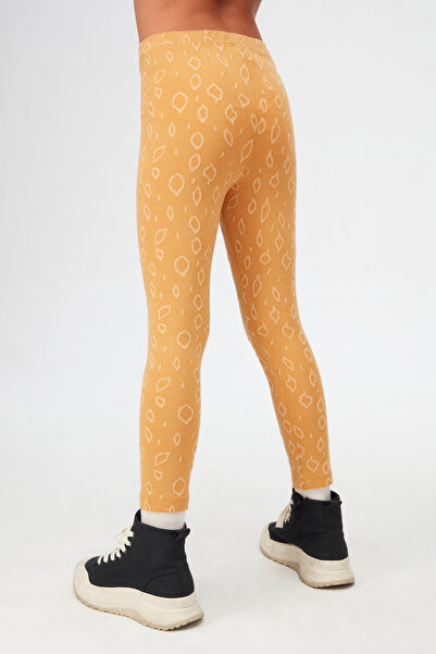 LOVETTI Mustard Drop Pattern Jacquard Girl's Full Length Leggings
