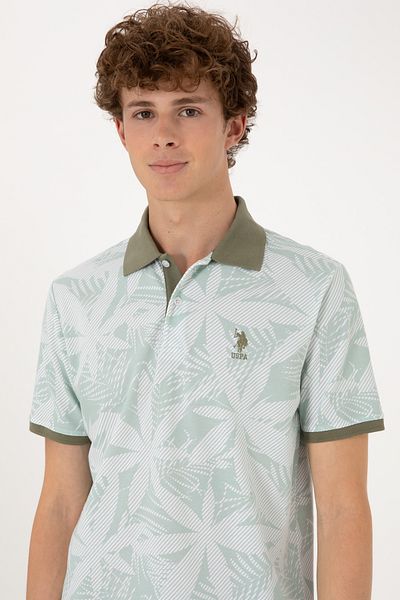 U.S. Polo Assn. Men's Regular Fit Polo Neck Water Green T-Shirt 50306854-Vr048