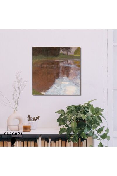 GAAGART Kare Kanvas Tablo Ünlü Eserler Gustav Klimt-Tranquil Pond