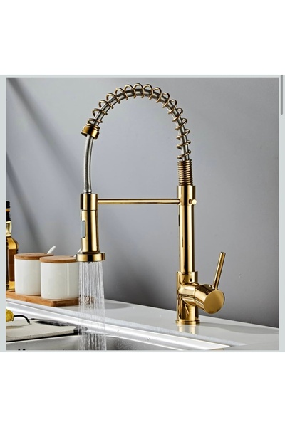 İyem Mutfak Musluk Bataryası Gold Spiralli Tr. Yüksek Kalite
