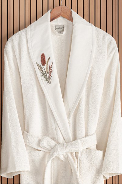 MARİBOR Trigo - Embroidered Family Bamboo Bathrobe Series - 6 Pieces