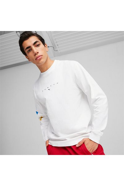 Puma Mens House of Graphics Torneo Long Sleeve T-Shirt - White