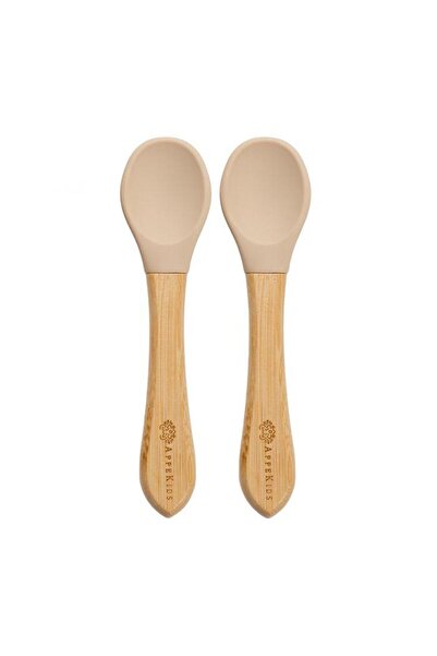 APPEKIDS Σετ 2 κουταλιών από μπαμπού, μπεζ με φούσκα