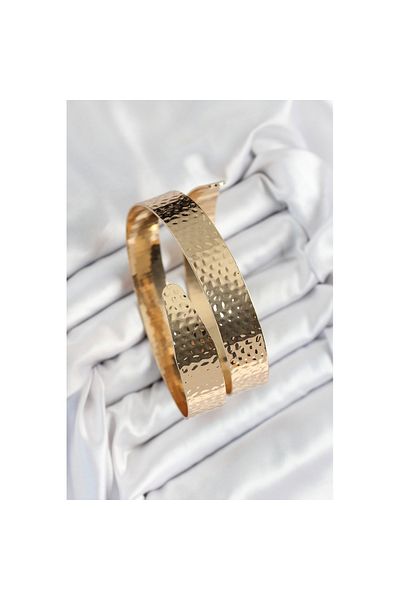 Skygo Brass Forged Pattern Gold Color Women's Pazu Bracelet - Tj-Bb7197