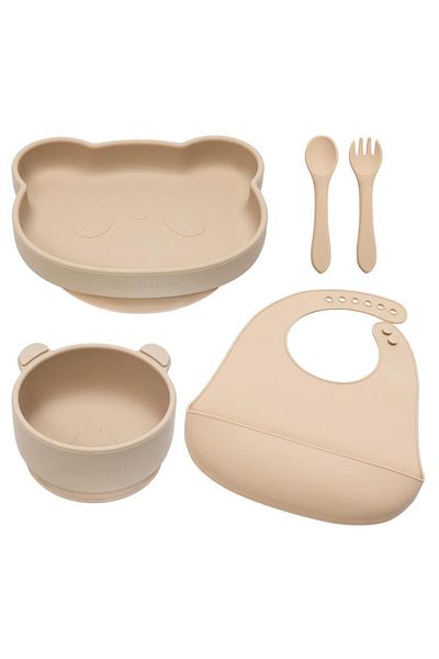 APPEKIDS Set diversificare din silicon, AppeKids Panda Bubble Beige