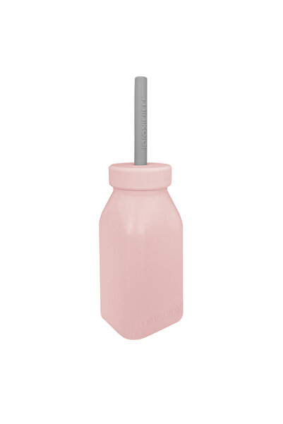 MinikOiOi Sticla din silicon cu pai Minikoioi Pinky Pink, 200 ml