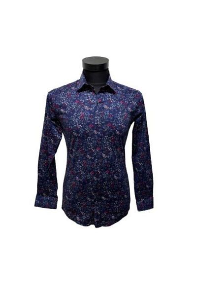 OEM Camasa pentru barbati, Slim fit, Model floral, BZN