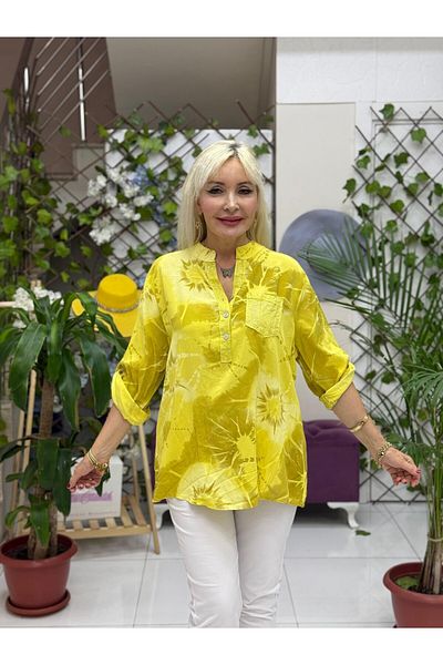 Punta Otantik Nc15420 Italian Coton Blouse Yellow
