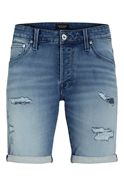 Jack & Jones JACK JONES Erkek Yırtık Desenli Kot Şort 12269607