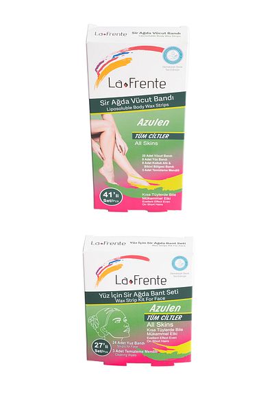 LA FRENTE 41 Pieces Wax Band Set Azulen All Skin + La Frente 27 Pieces Face Wax Band Set All Skin Type