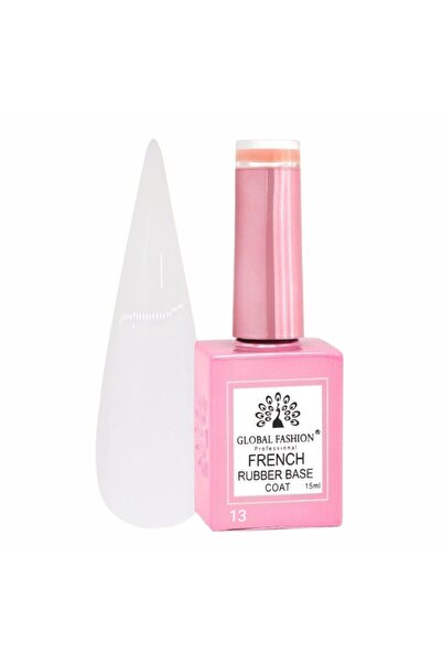 global fashion طبقة أساسية مطاطية فرنسية احترافية 15 مل - قاعدة جل مقاومة للت...
