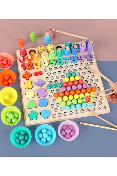 DacEnergy Set interactiv Montessori cu 5 activitati DacEnergy©, indemanare, asociere, sortare, memorie, logica