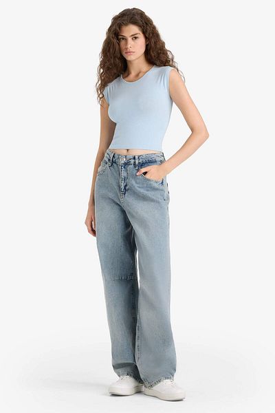 DeFacto Tricou cu mânecă scurtă cu decolteu cu gâtul turnat F5195AX25SM