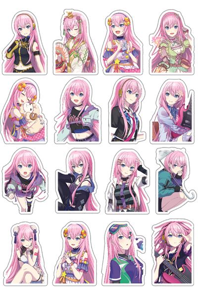 nihonwosekai Hatsune Miku Colorful Project Sekai Anime Sticker Set Pjsekai Megurine Luka