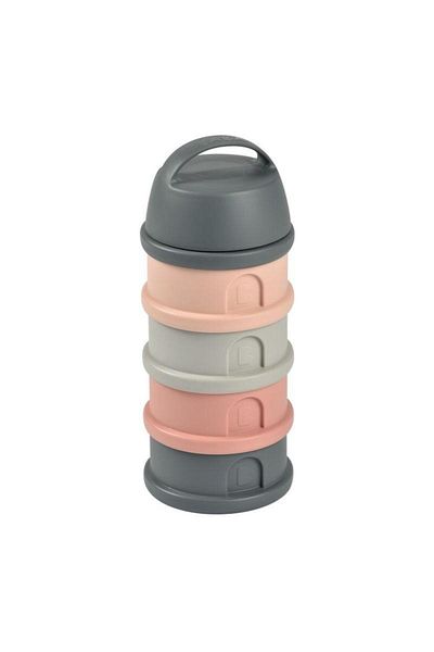 Beaba Recipient lapte praf 4 compartimente Beaba Mineral Grey/Pink
