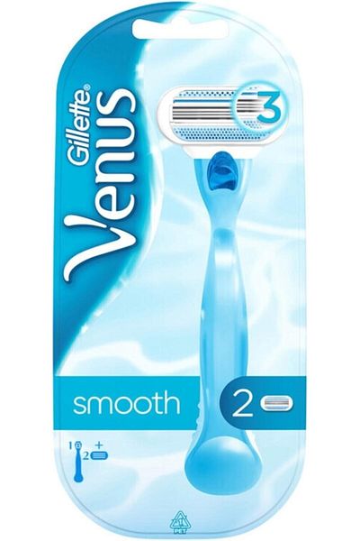 Gillette Gillette Venus Smooth Razor Handle with 2 Blade Refills – Women's Shaving Kit for Silky Smooth Skin