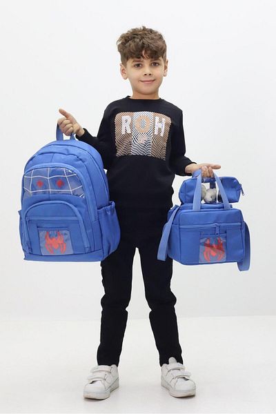 GENÇ School Bag Boy Spiderman Themed Set of 3 Benlenme Bag Pen Holder Orthopedic Trending Product