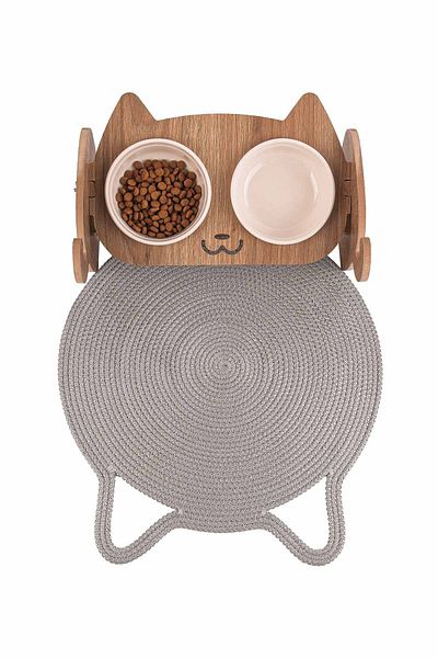 GOBYPET Jute Straw Ear Round Cat Dog Food\Bed Mat, Mat