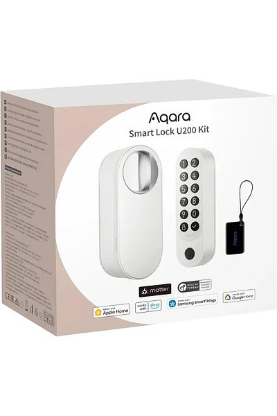 Aqara Smart Lock U200 Deadbolt Kit with Built-in Fingerprint Reader and Keypad-White