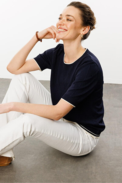 Desen Γυναικείο μοτίβο μπαλαρίνας με λαιμόκοψη με μοτίβο καλοκαιρινής πλεκτής μπλούζας