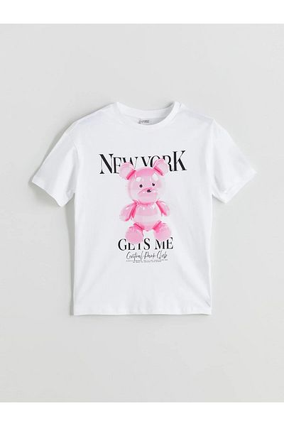 LC Waikiki Tricou pentru fete cu imprimeu New York cu gât crew