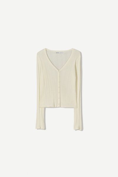 Bershka Ribbed button-up cardigan