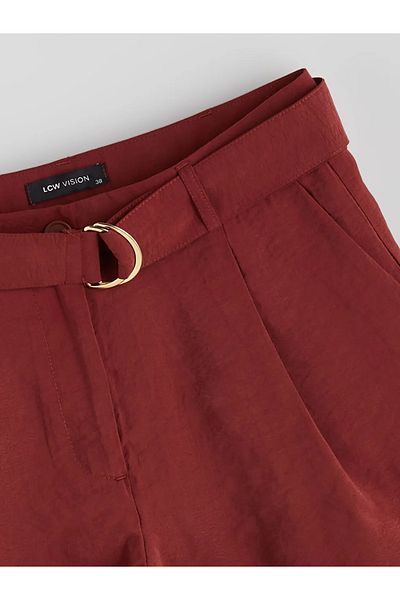 LC Waikiki Lcw Vision Burgundy Waist Belt Modal Blend Women's Shorts