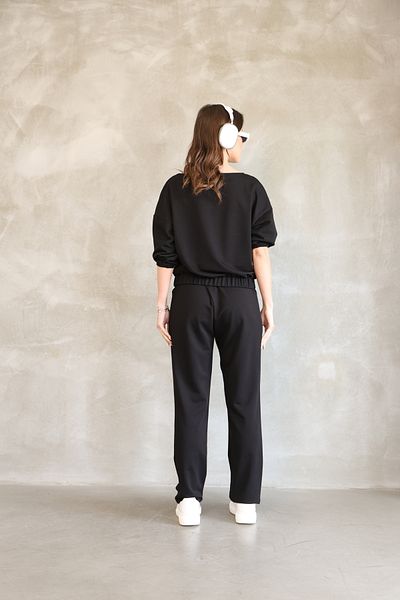 vesantia Women's Black Cotton Summer Elastic Minimal Suit – Comfortable Fit, Flexible, Stylish and Cooling Fabric
