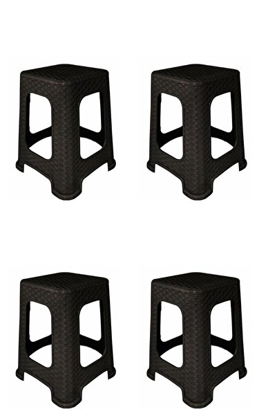 regnum plastik (4 Adet ) A+KALİTE Rattan Tabure Renk Kodu (Kahverengi)