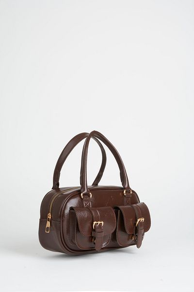 Vivaq Women's Bitter Brown 3-Pocket Zipper and Snap Closure Adjustable Strap Hand Arm and Shoulder Bag