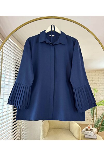 ensade " Oversize Pile Kol Kadın Gömlek Modeli"