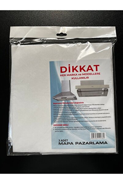 MAPABEK 3 Paket Mutfak Davlumbaz Aspiratör Koruyucu Filtre