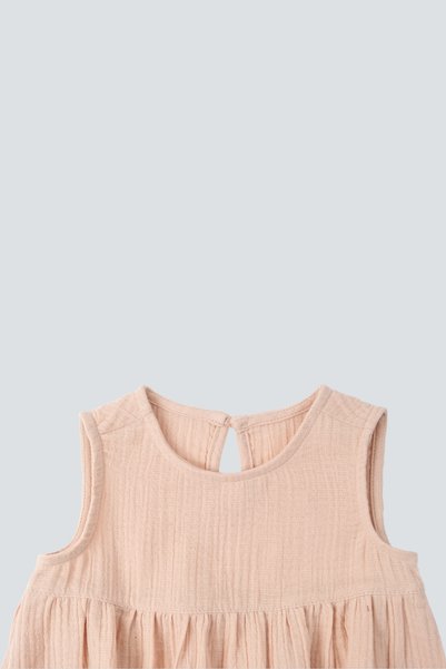 ÇİTİL Organic Muslin Salmon Color Dress 3-8 Years