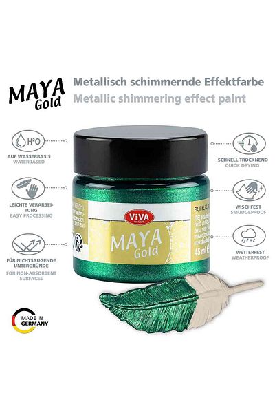 Viva Decor Vopsea acrilică metalică lucioasă Maya-Gold VIVA DECOR, 45ml Cyan închis