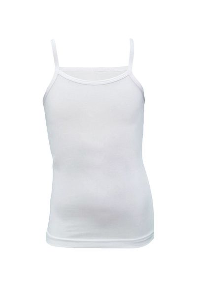 Onurel 5-Piece Girl's White String Strap Lycra Plain Patternless Undershirt