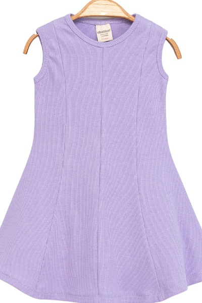 Divonette Girl's 2-Piece 100% Cotton Ribbed Crew Neck Sleeveless Dress