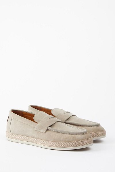 Galliano Shoes Padova Genuine Leather Beige Suede Comfort Rubber Sole Loafer