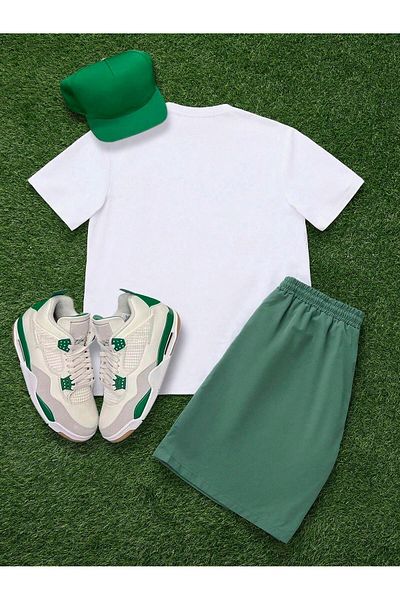 PENTHİLUS Men's Casual Short Sleeve T-Shirt and Shorts Printed Round Neck Clothing Sets