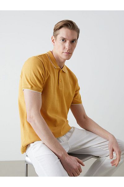 LC Waikiki LCW ECO Sari Polo γιακά με κοντό μανίκι Pique ανδρικό μπλουζάκι S5IO95Z8NVY25