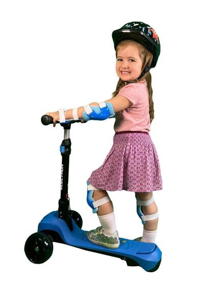 Genel Markalar Led Işıklı Hoparlörlü 3 Tekerlekli Yükseklik Ayarlı Elektrikli Scooter - 60W