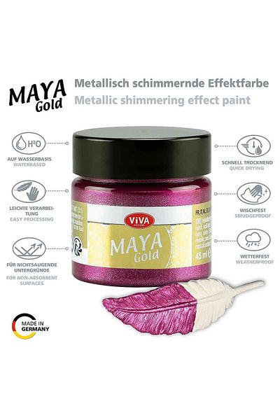 Viva Decor Maya-Gold VIVA DECOR glossy acrylic metallic paint, 45ml Magenta