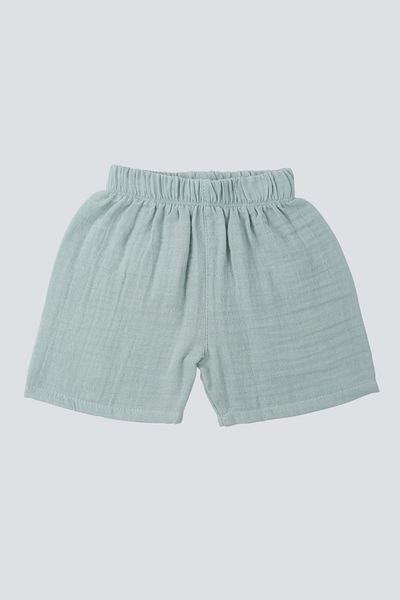 ÇİTİL Unisex Muslin Wrinkle Fabric Mint Green Baby and Kids Shorts