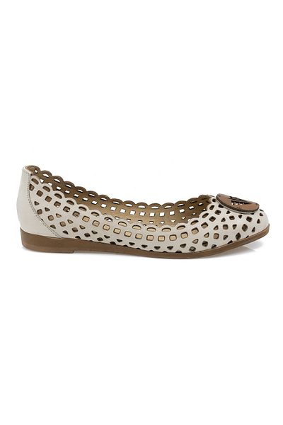 Caspiansea Women's Ballerinas, Caspian, Cas-03, Casual, Natural Leather, Beige, 37