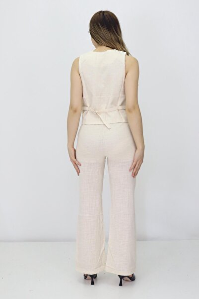 The Velavois Women's Bottom - Top Linen Set