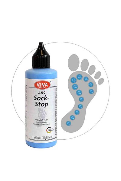 Viva Decor Vopsea antiderapantă pentru șosete și textile ABS Sock-Stop VIVA DECOR, 82ml Albastru-albăstrele